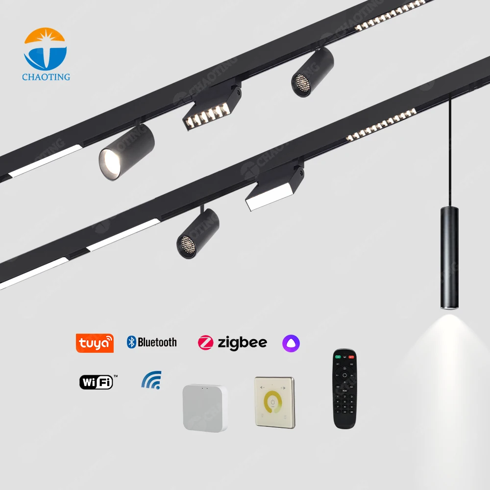 High Quality Indoor Smart Home Decoration 48V Linear Magnetic Track Light LED System 20mm Track Light Magnetic LED Light