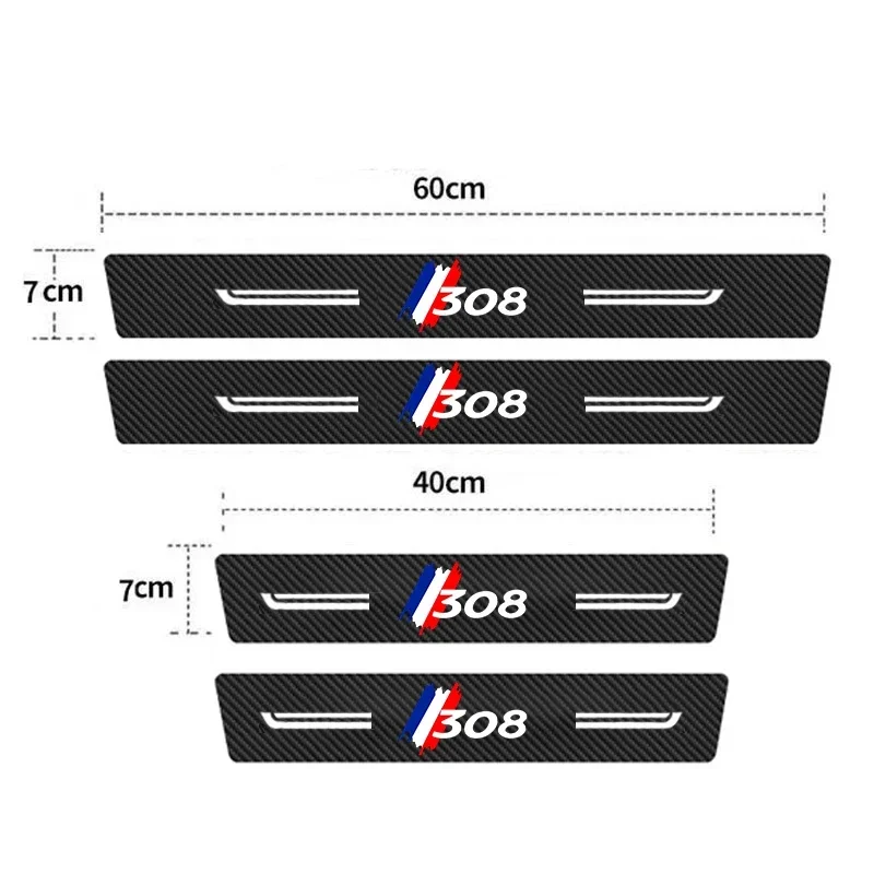 عتبة باب السيارة الجذع ملصقات لبيجو 308 شعار المضادة للخدش الحرس فيلم الخلفي الجذع الوفير ديكور التصميم قطاع اكسسوارات السيارات