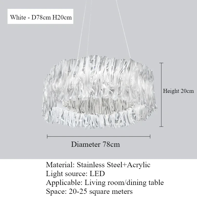 Accordeon Hanglamp Designer LED geplooid acryllicht voor woonkamer slaapkamer restaurant decoratie kunst eetkamerlamp