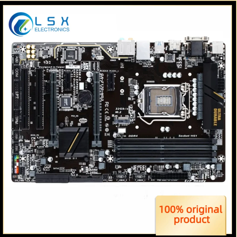 100-testing-ga-z170-hd3-desktop-board-z170-socket-lga-1151-ddr4-supports-i7-6700k-in-stock