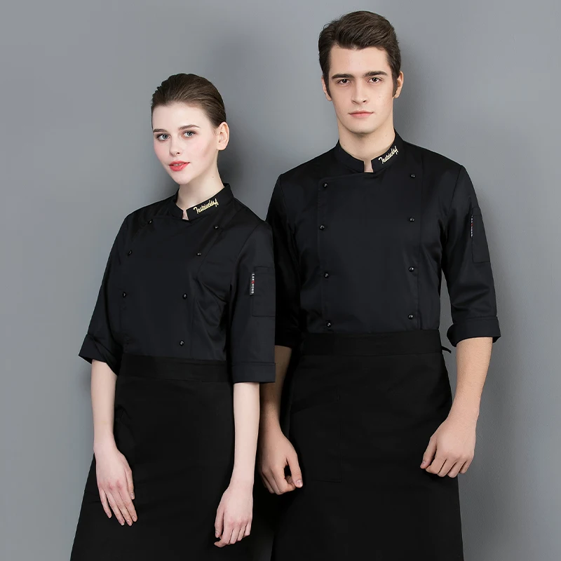 Мужской костюм шеф-повара, Рабочая форма для еды, Женская кухонная куртка, одежда для пекарни, ресторана, отеля, рабочая одежда для кухни, рубашка шеф-повара