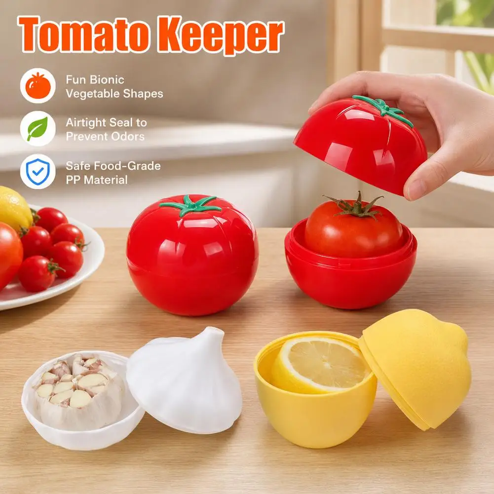 1pc Creative Kitchen Refrigerator Vegetable Fruits Crisper Containers Garlic Tomatoes Lemon Fresh Storage Box