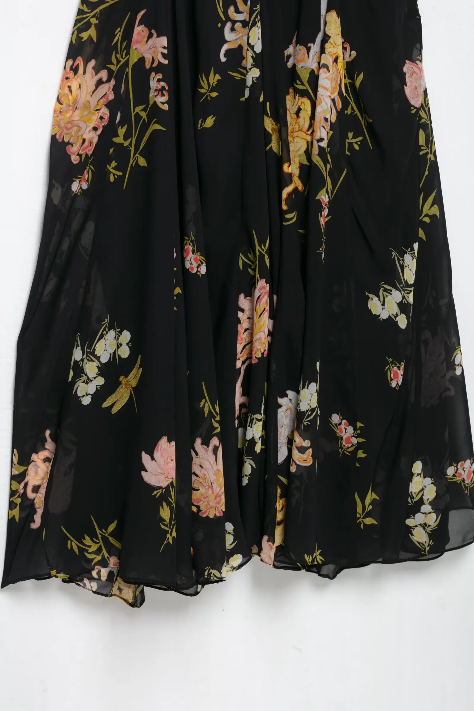 HH Women's 2025 Summer V-Neck Sleeveless Midi Dress Female Sexy Printed Pleated Decoration Sling Waist Evening Party Dress