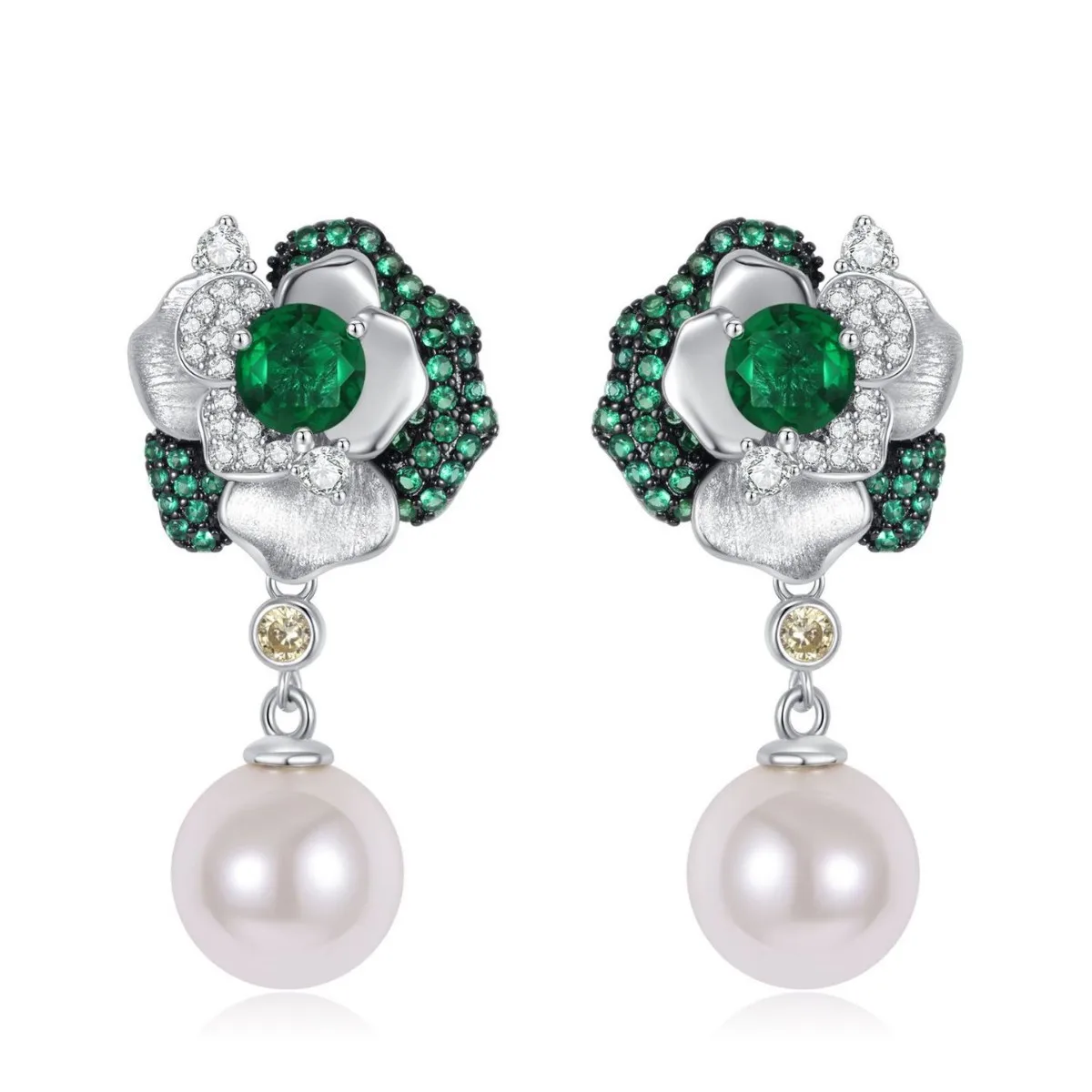 

Fashion Jewelry Rose S925 Earrings Pearl Earrings
