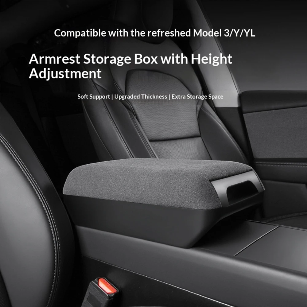 For Tesla Model YL Model Y Juniper Launch Model 3 Highland Center Console Arm Rest Lid Armrest Box Height Increasing Storage Box