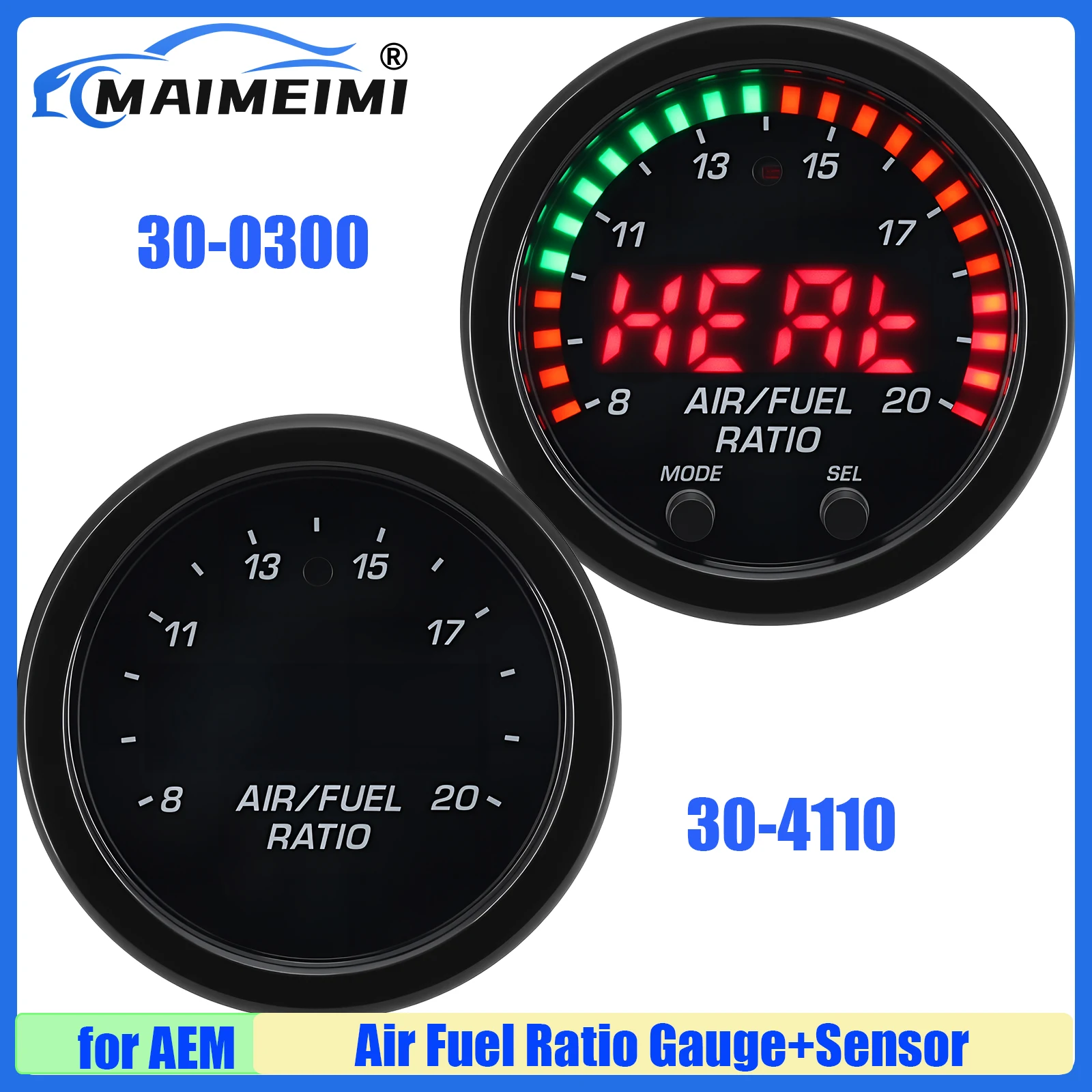 MAIMEIMI 30-4110 Air Fuel Ratio GAUGE for Lambda LSU4.9 0258017025 Sensor Kit Wideband Oxygen Sensor AFR Gauge 30-0300 X-Series