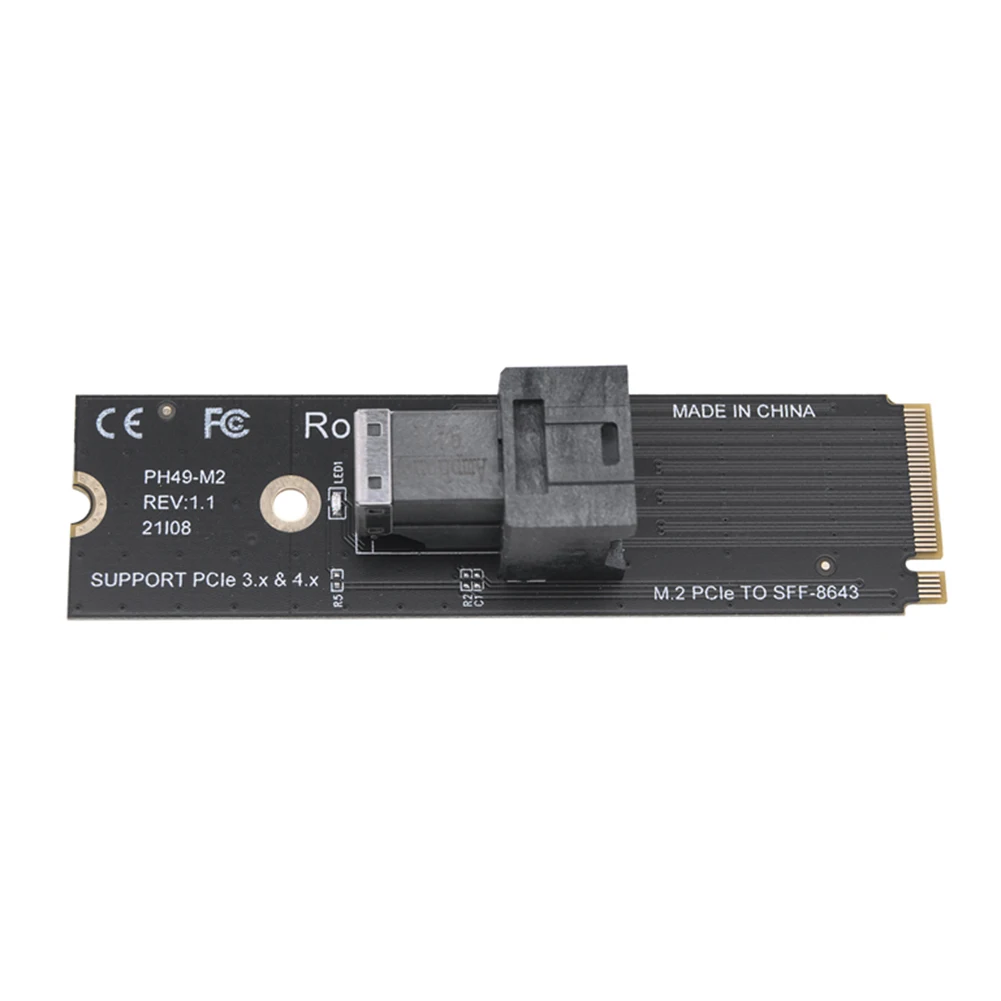 M.2 NVME To U.2 Converter Card Mkey PCIeX4 M.2 PCIe To SFF8643 Hard Disk Adapter Card M.2 NVME Support 2230/2242/2260/2280 SSD