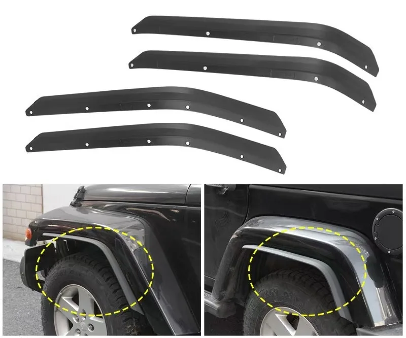 Conjunto de extensões de pára-choque dianteiro e traseiro, adequado para Jeep Wrangler JK 2007-2017 J401