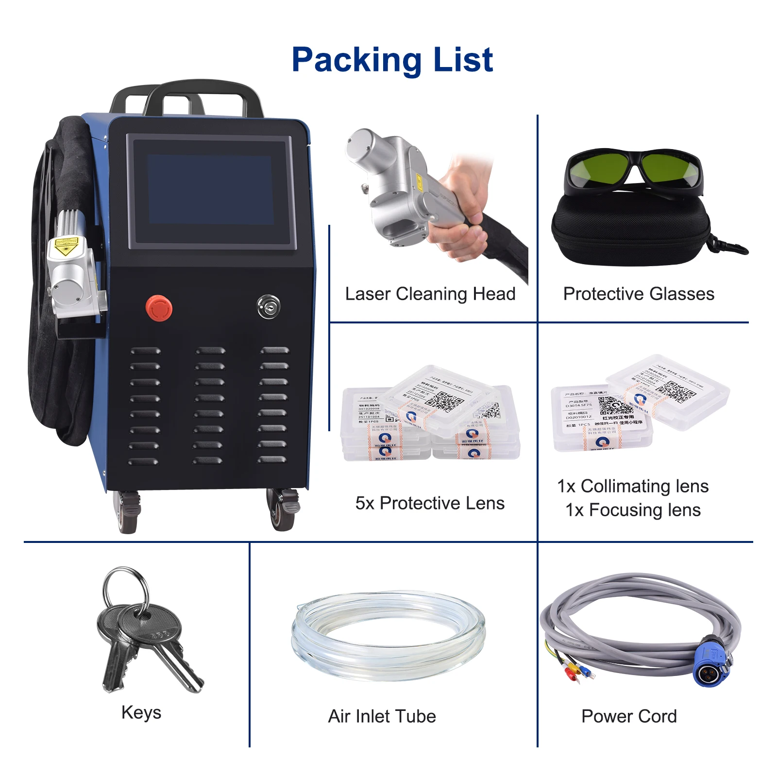 2000W Air-Cooled Laser Cleaning Machine Portable Handheld Rust Paint Oxide Removal Cleaner 110V/220V CE