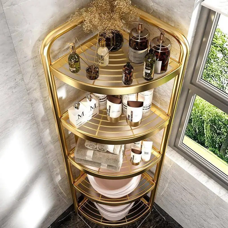 Toilet Floor-to-ceiling multi-layer triangular shelf, toilet storage artifact Daquan toilet, bathroom washstand
