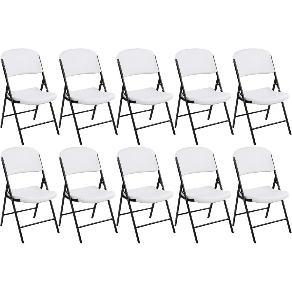 Heavy Duty Plastic Chair with 500-Pound Capacity, White, 10-Pack