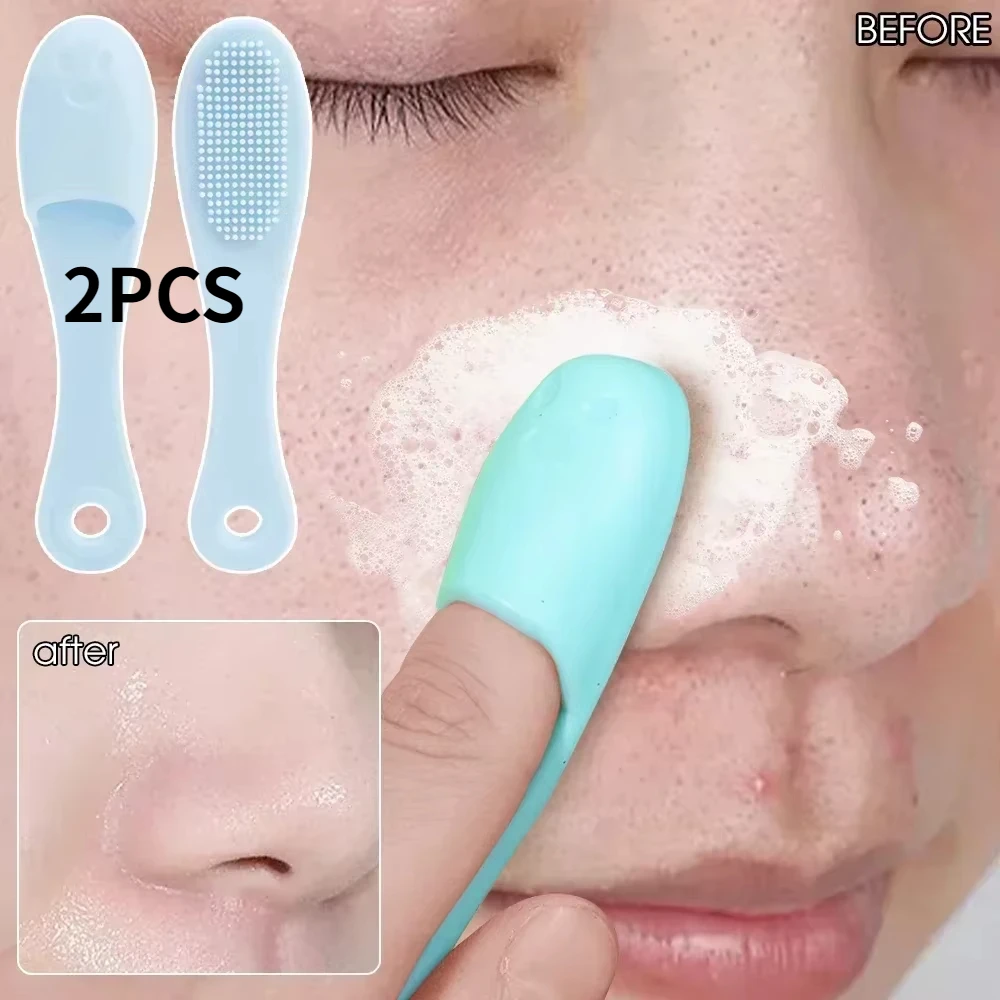 Silicone Nose Brush Facial Pore Cleaner Portable Blackhead Double-sided Massage Brushes Beauty Cleaning Tool Facial Nasal Scrub