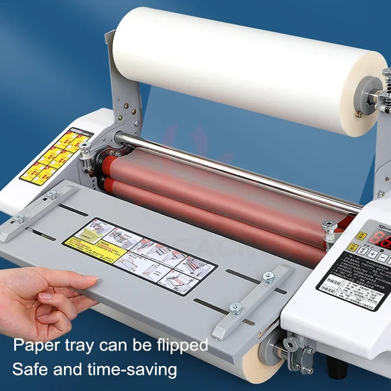 Cold Hot Laminator A3 A2 Paper Laminating Rolling Machine English Version with A4 Paper Cutter for Film Photo Desktop 500W 600W