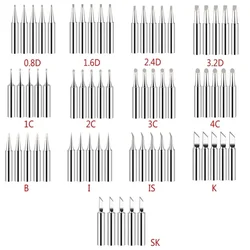 5 Stuks 900M-T Soldeerbout Tips Bit Is/I/B/K/Sk/2.4d/3.2d/1c/2c/3c/4c Loodvrije Laspunten Kop