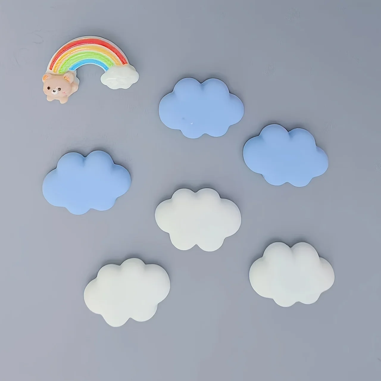 

10pcs Cartoon Resin White Cloud Refrigerator Magnet, Refrigerator Decoration, Gift, Home Decoration