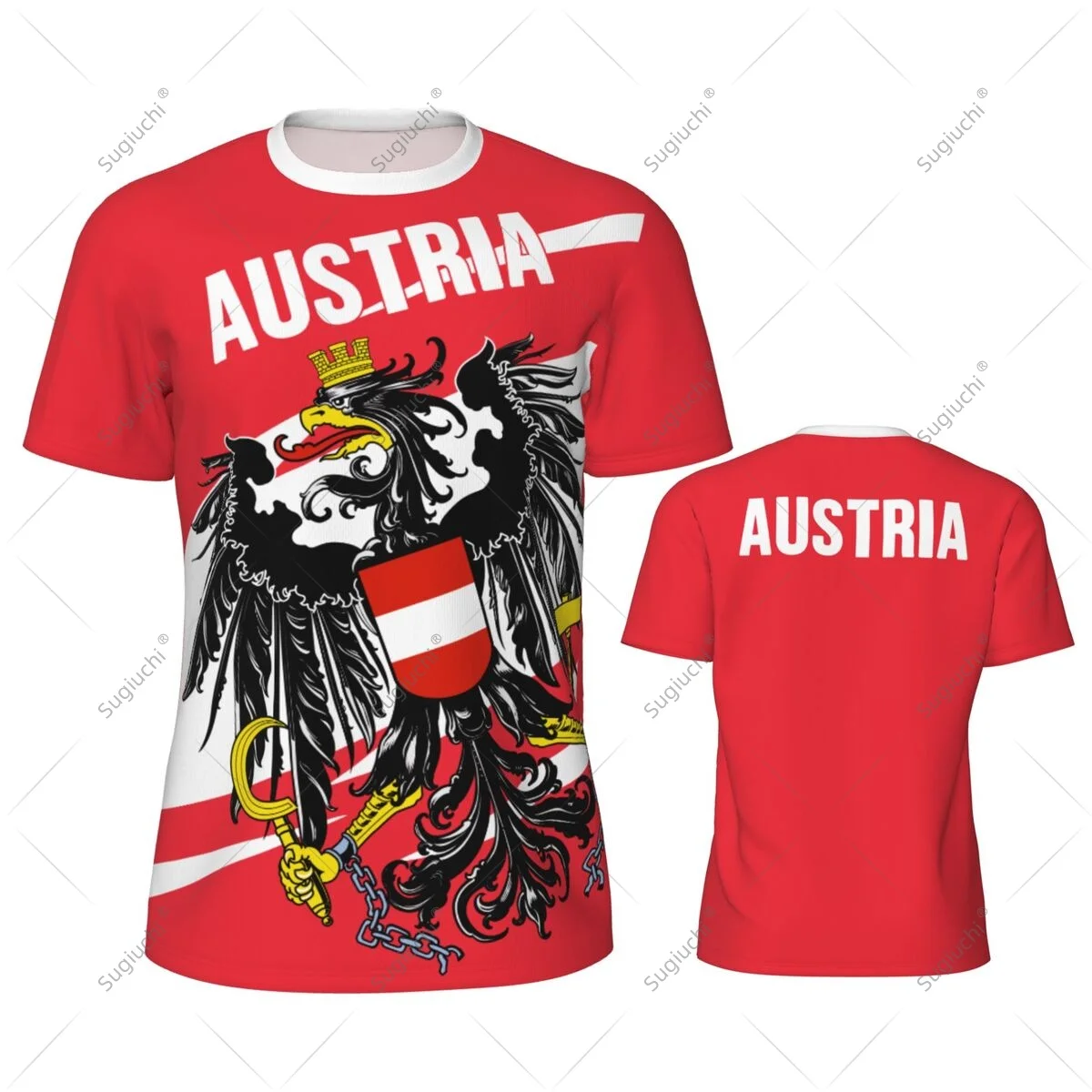 Austria Flag Men Sports T-shirt Women Tees jersey for Soccer Football Running Bike Tennis Fitness Fans