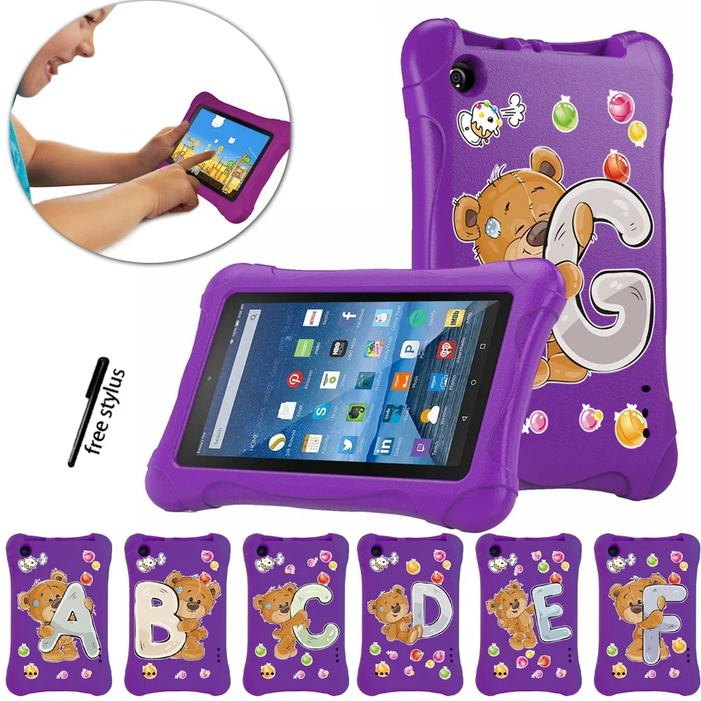 Kids Cover for Amazon Fire 7(5th 7th 9th)Tablet Case Shockproof  EVA Full Protection Safety Without Protective Cover+Free Stylus