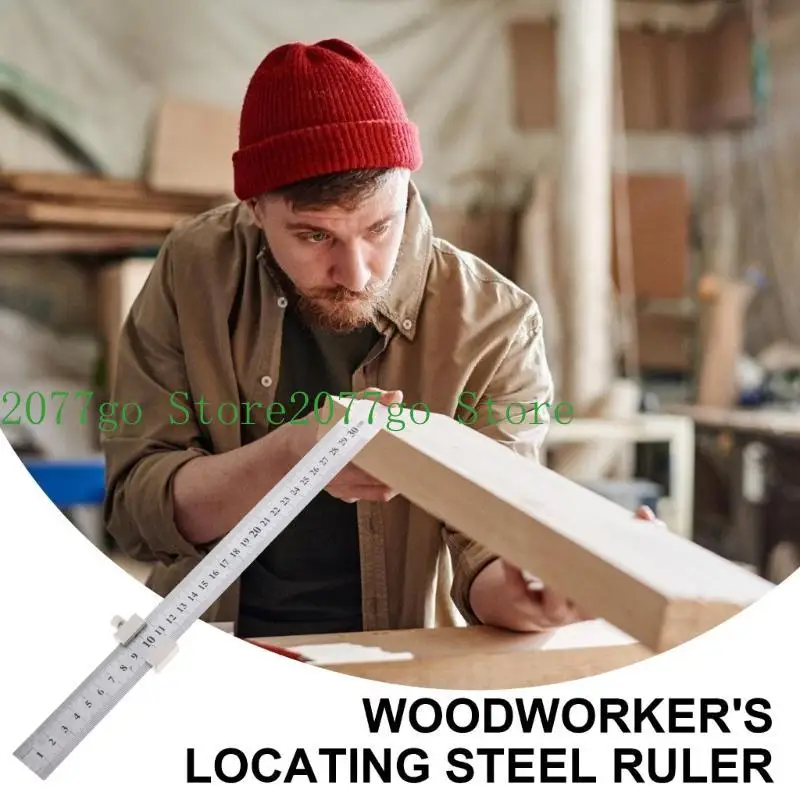Y1UD Woodworking Scriber Marking Line Ruler Woodworking Ruler Measuring Tool Marking