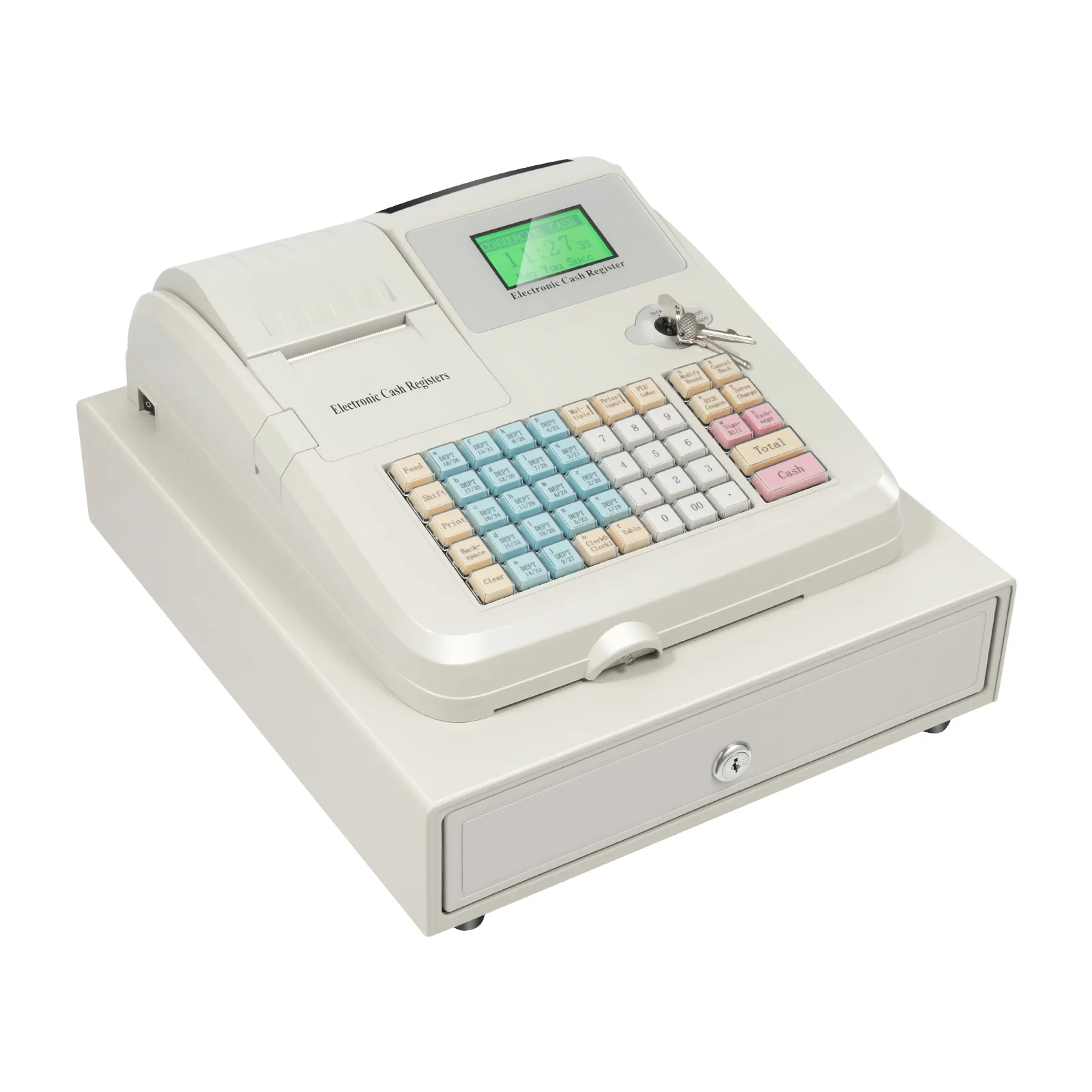 

48-клавишный электронный кассовый аппарат с ящиком, многофункциональный кассовый аппарат для общественного питания, супермаркетов