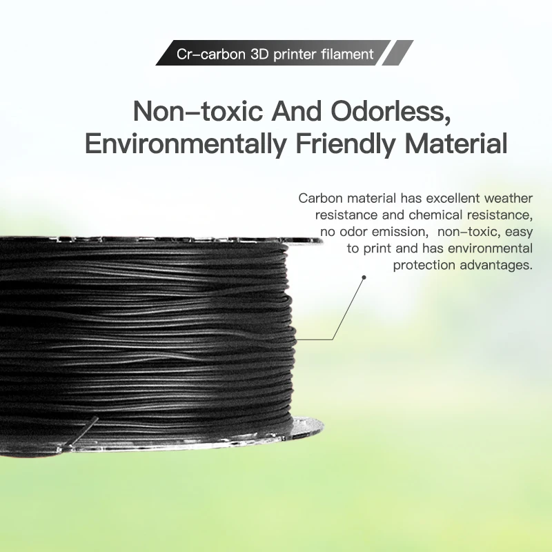 Fibra de carbono 1.75mm/1kg do filamento da impressora 3d creality material composto de grande resistência +/-dureza alta de 0.03mm