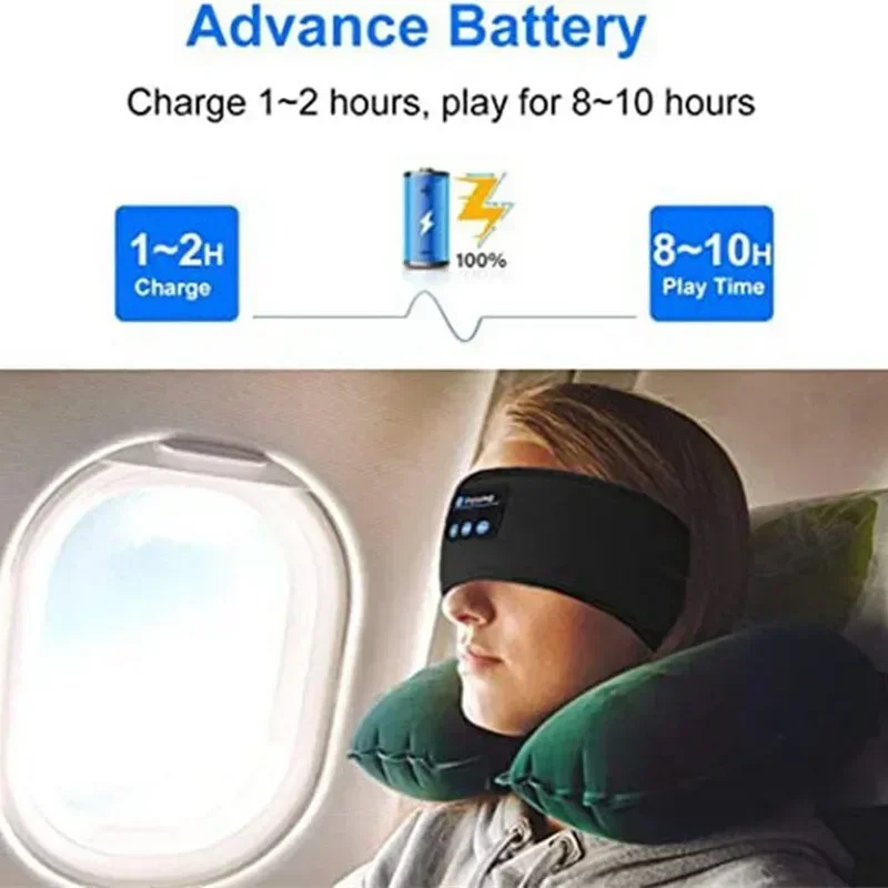 Wireless Bluetooth Headband Earphones Sports Headphones Elastic Headband Music Sleeping Eye Mask Bluetooth Headset view 6