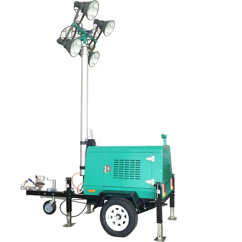 Portable LED Light Tower Hydraulic Diesel Lighthouse Generator Engine Mobile Construction Machinery Top-Rated Mobile
