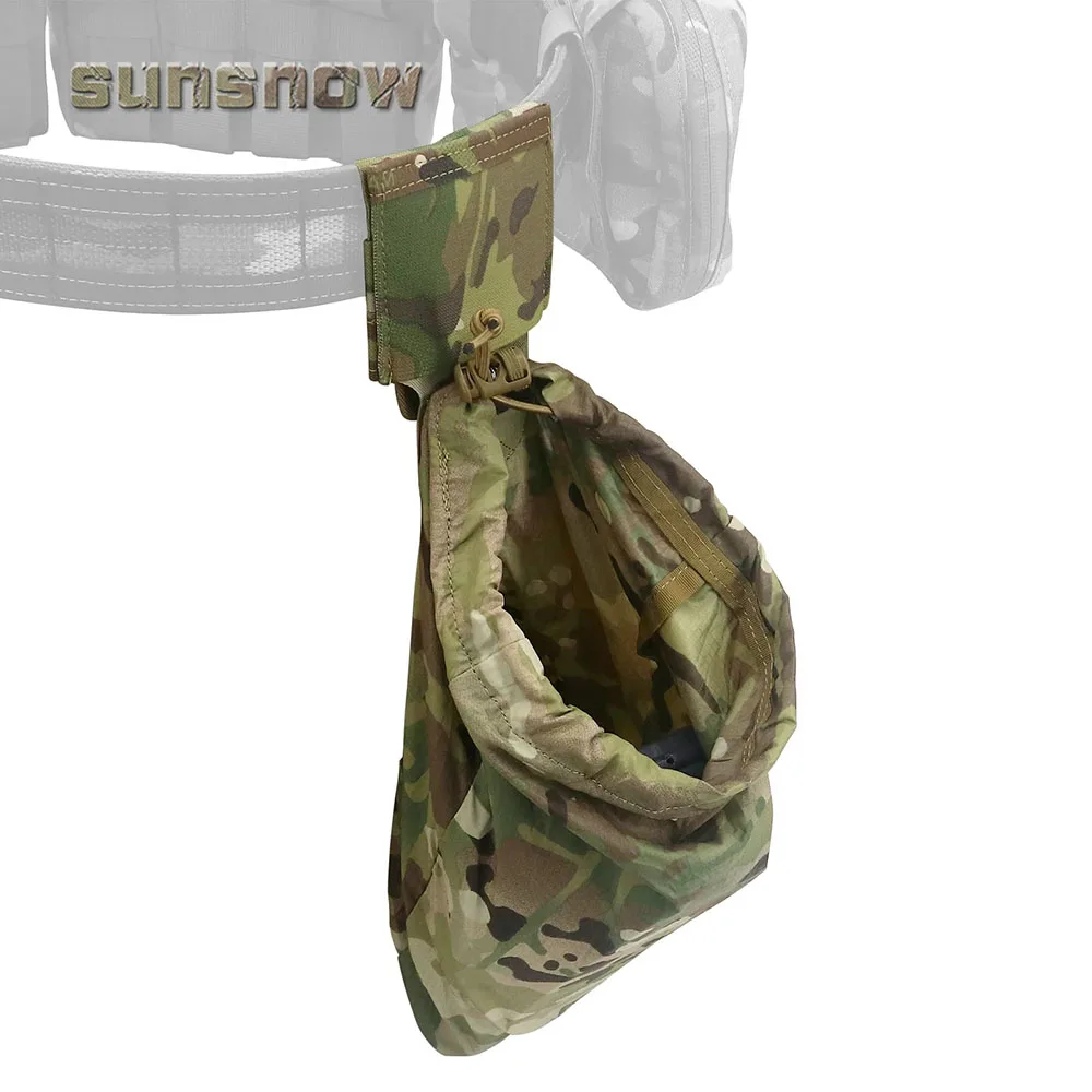 Outdoor Sports Tactical Belt Mounted Dump Pouch Lightweight Mini Foldable Recycling Bag Tools Storage Bag