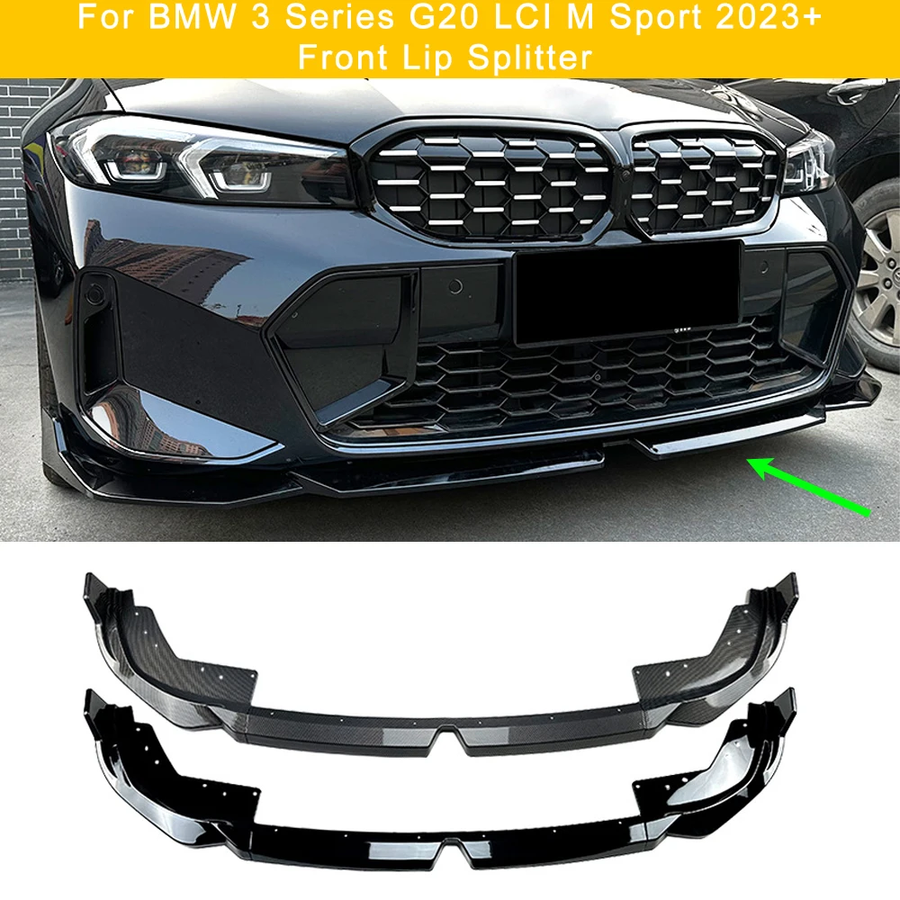 

For 2023-2025 BMW 3 Series G20 LCI 320i 325i 330i with M Sport package front bumper front lip splitter ABS material Front Lip
