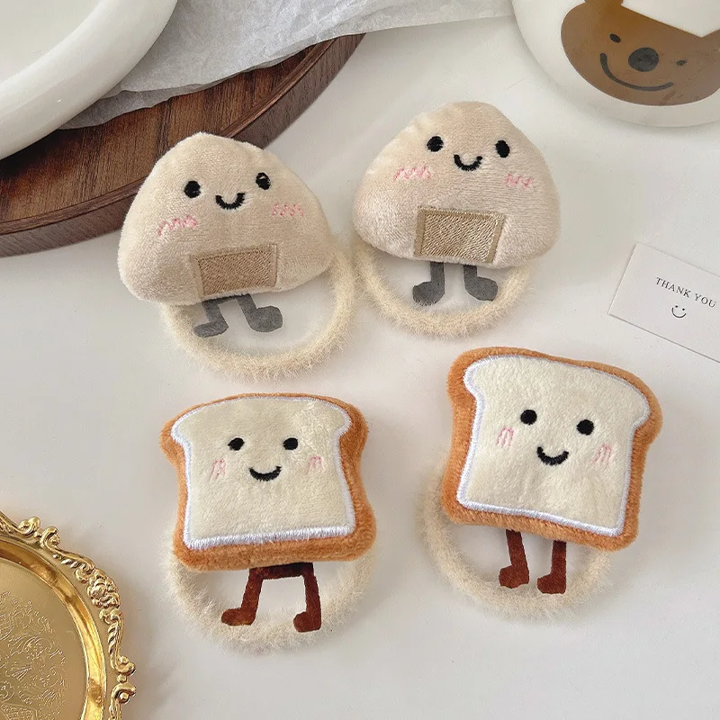 1pc Cartoon Rice and vegetable roll Bread Hair Rope Ball Head Tie Hair Rope Cute Rubber Band Hair Band Headwear