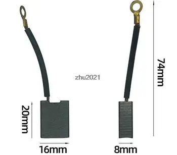 2 יחידות מברשות פחמן למנוע חשמלי חילוף 8*16*20mm 8mmx16mmx20mm למנועים
