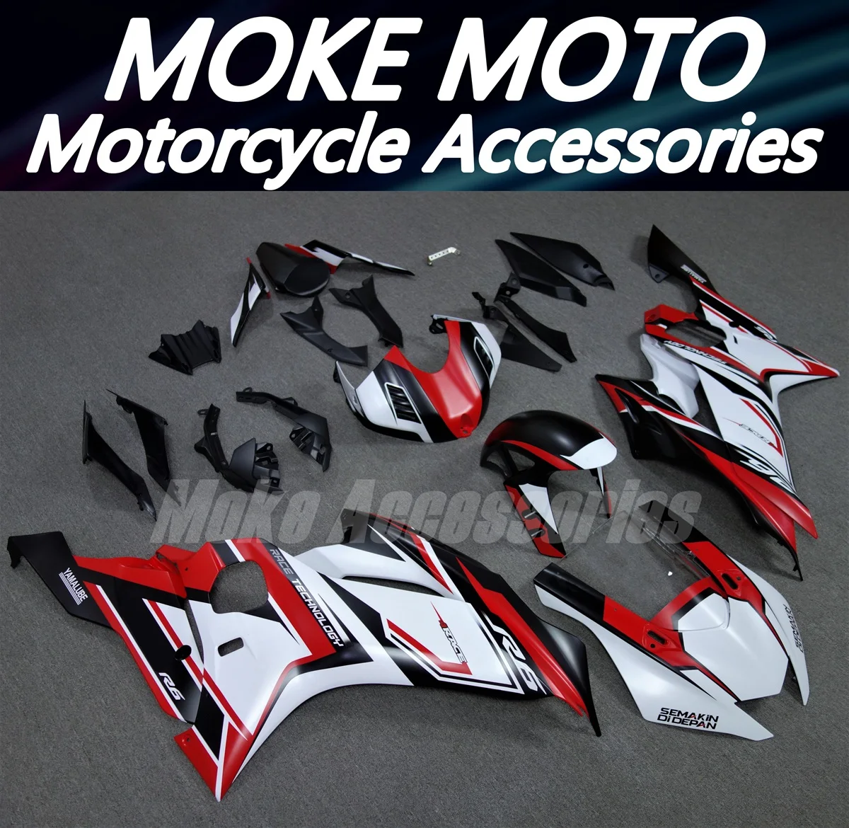 Fairings Kit Fit For Yzf R6 2017 2018 2019 2020 2021 2022 2023 Bodywork Set Abs High Quality Injection matte White Red