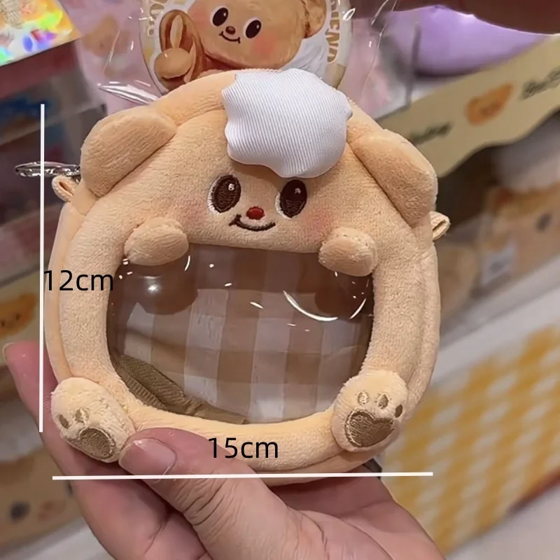 Miniso Butter Bear Cute Mini Ita Bags Transparent Pockets Y2k Pain Bags Kawaii Cartoon Embroderied Bag Japanese Bag Girls Gifts