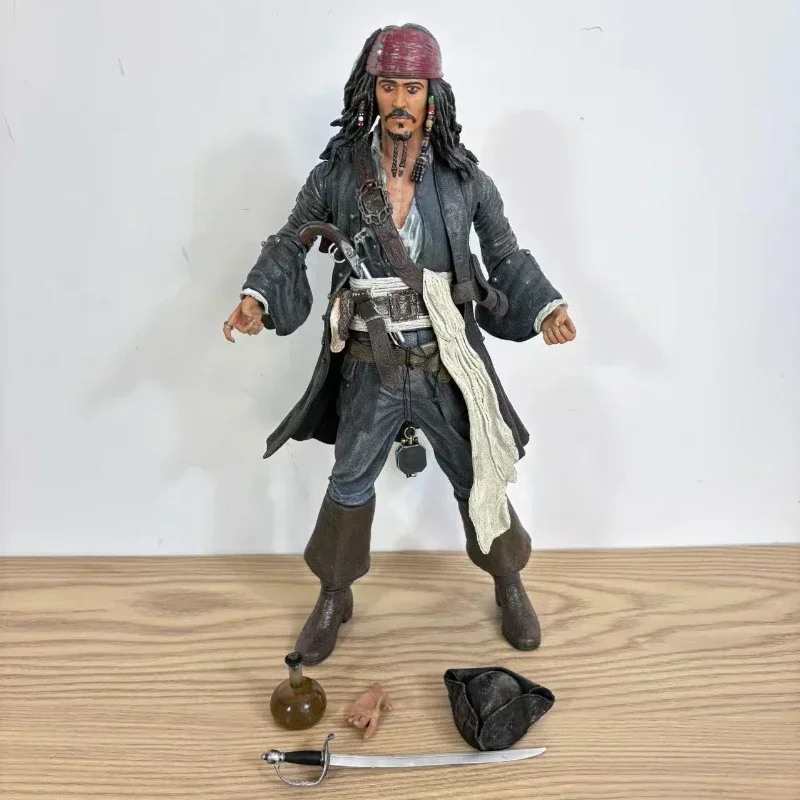 28cm Movie Pirates of the Caribbean: Dead Man's Chest Capt Jack Sparrow Character figure PVC Statue Collection Model kids gift