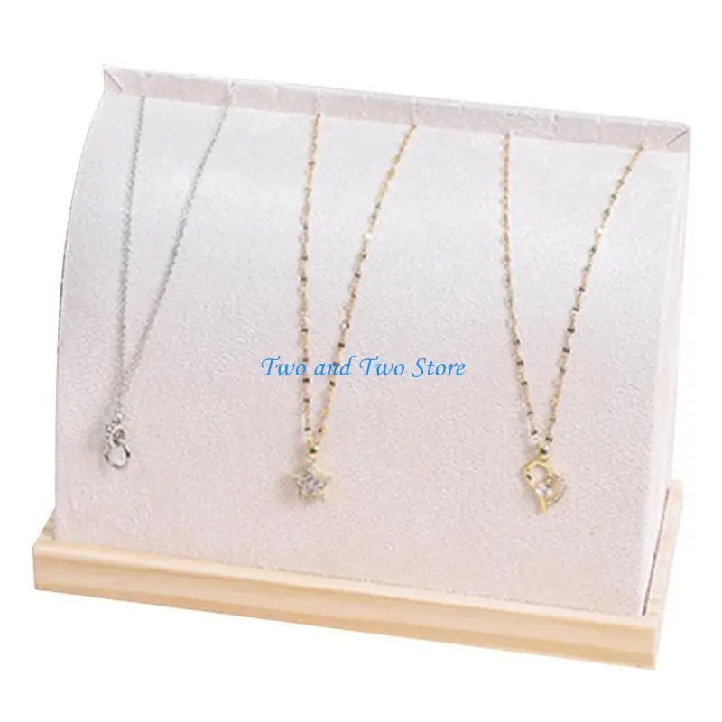 

HX6F Stylish Wooden Jewelry Display Rack Spacious Wooden Necklace Stand Practical Jewelry Organization and Display Holder