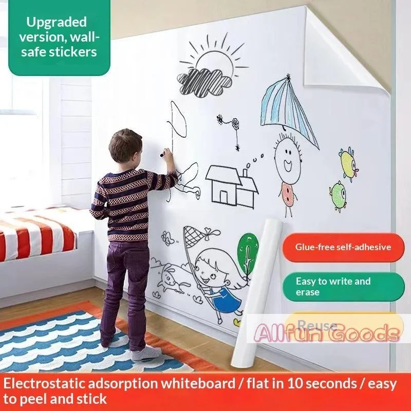 [TG835]Electrostatic Whiteboard Sticker Removable Reusable Erasable PP For Teaching Graffiti Drawing Household Use FX5847