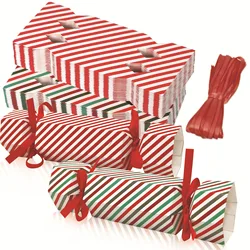 20pcs Candy Box For Christmas With Ribbons DIY Sweets Chocolate Cookies Decoration Party Gift Xmas Wedding Paper Packaging Boxes