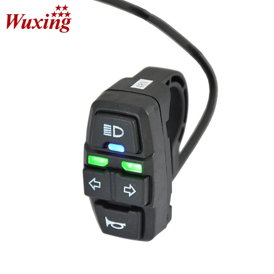 Wuxing KG-336-B 12V-52V Electric Bike Scooter Light Three-in-one Switch Frontlight+Horn+Turning Light Switch Diy Parts image 3