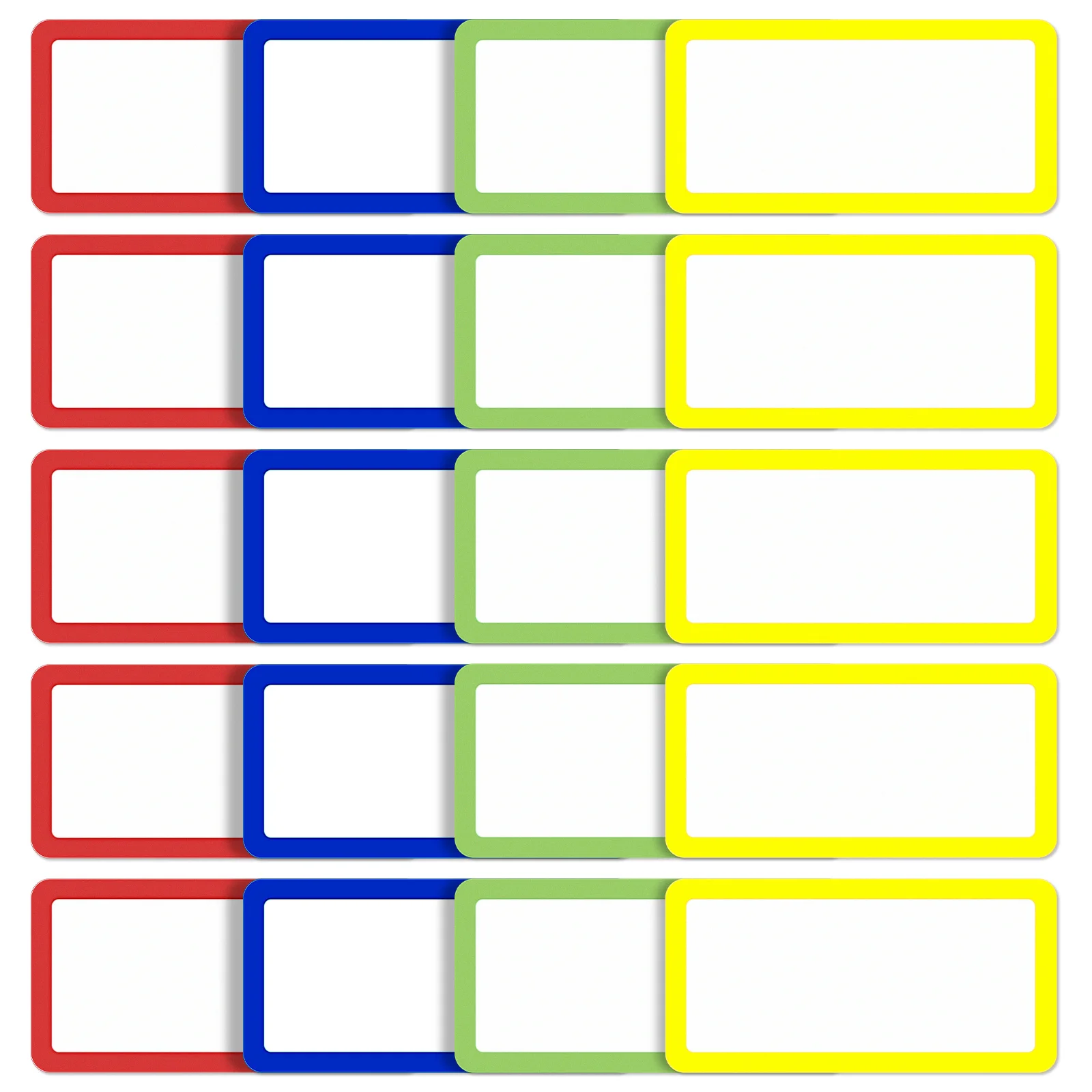 20 قطعة ملصق مغناطيسي فارغ 10x5 سنتيمتر محو جاف قابلة لإعادة الاستخدام ورقة السبورة لملصقات حاوية رف الثلاجة #2
