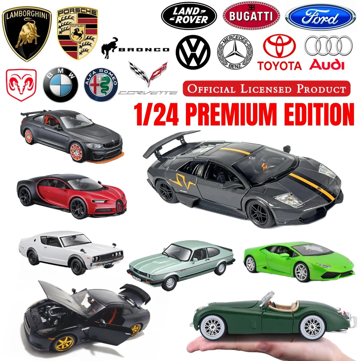 Bburago 1:24 Lamborghini Murcielago LP 670-4 SV Replica Car Model Scale Miniature Toy Perfect Gift for Car Enthusiasts