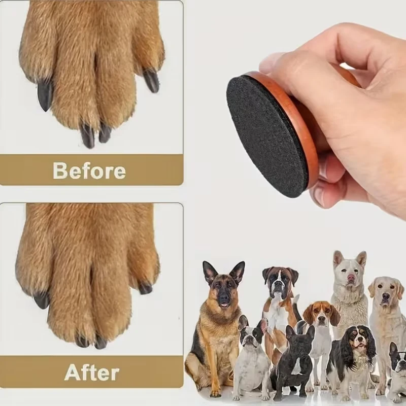 Pet Nail Care: Dog Nail File / Claw Grinder – Solid Wood Scratch Board for Cats and Dogs (Portable, Round, Battery-Free)