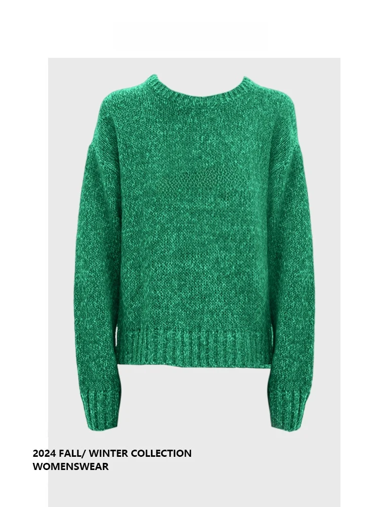 

Forever 2 Color round Ne Knitwear Women's Slim Fit Autumn Winter New Sle Versatile Knitted Top Faionable Commute