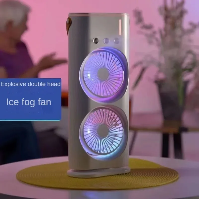 Xiaomi Nieuwe Spray Airco Ventilator Cross-Border Koelventilator Huishoudelijke Draagbare Koeling Fandesktop Mini Fan Met Licht