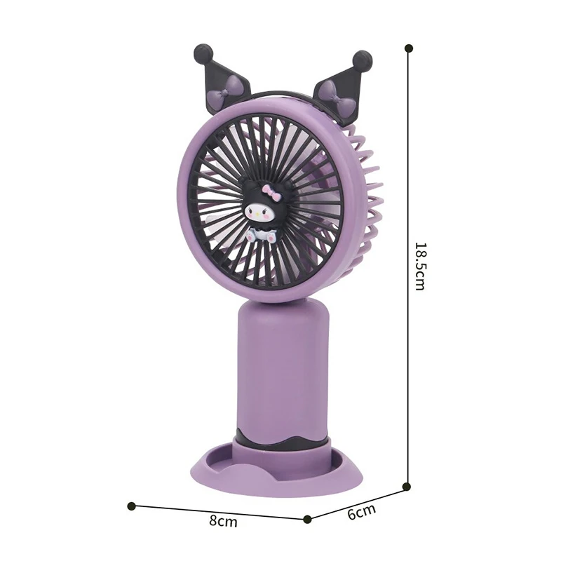 Sanrio-Ventilador de Mão para Meninas, Ventilador de Anime Cartoon, Dupla Utilização Portátil, Suporte para Telemóvel Kawaii, Mini Ventilador, Minha Melodia, Presentes Bonitos, Verão