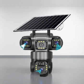 4G太陽能攝影機 12MP 6K 三鏡頭戶外CCTV防水夜視雙向對講 V380 PRO攝影機 行動追蹤IP攝影機 10 最佳銷售 手機相機 - №4