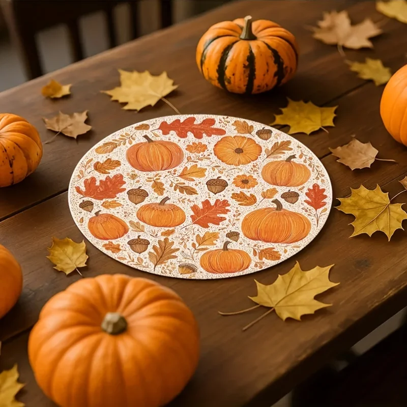 VIKAMA4PC Halloween American Autumn Harvest Tischsets Kürbis Eichel Sammeln Familie Esstisch Dekor Zubehör