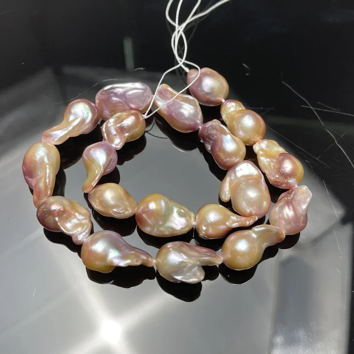 6A Vibrant Color Fish-Tail Baroque Natural Freshwater Pearls 15x20-16x22mm Loose Beads Premium Quality for Handmade Jewelry