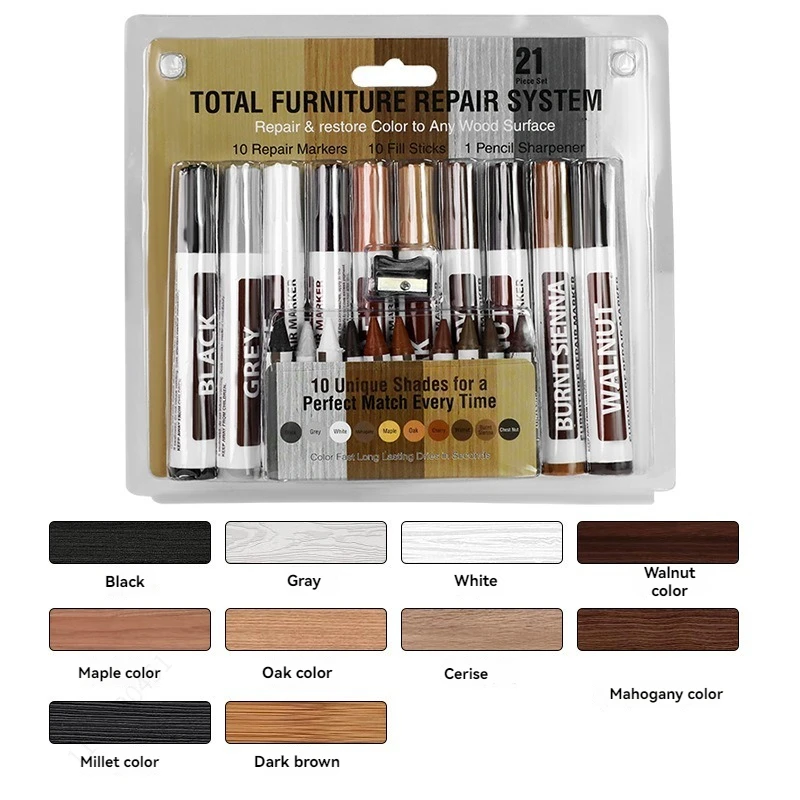 Furniture Repair Pen Markers Remover Wood Scratches Restore Kit Scratch Filler Paint Wooden Cabinet Floors Tables Repair Tool