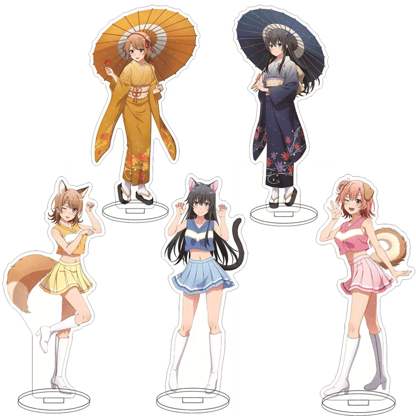 16CM Anime Acryl-Ständer My Teen Romantic Comedy SNAFU Yuigahama Yui Yukinoshita Yukino Totsuka Saika Cosplay-Figuren Ornamente Geschenke