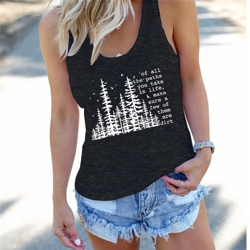 Hiking Lovers Sleeveless Tanks Tops Women Adventure Forest Camping Graphic Vest Summer Popular Camisole Nature Tshirts