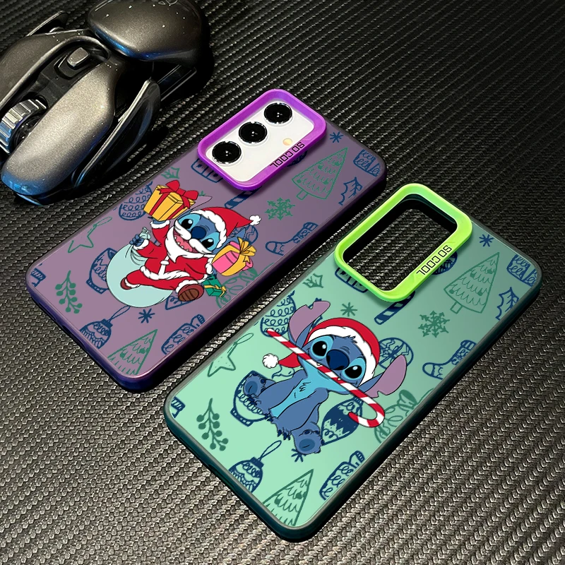 

Christmas Stitch Cute For Samsung Galaxy S25 S24 S23 S22 S21 S20 Ultra Plus FE 5G Colorful Silver Phone Case TPU Cover Funda